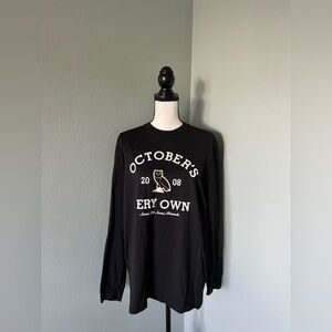 OVO October’s Very Own 2008 Collegiate Long Sleeve T-Shirt, Black, Size XL